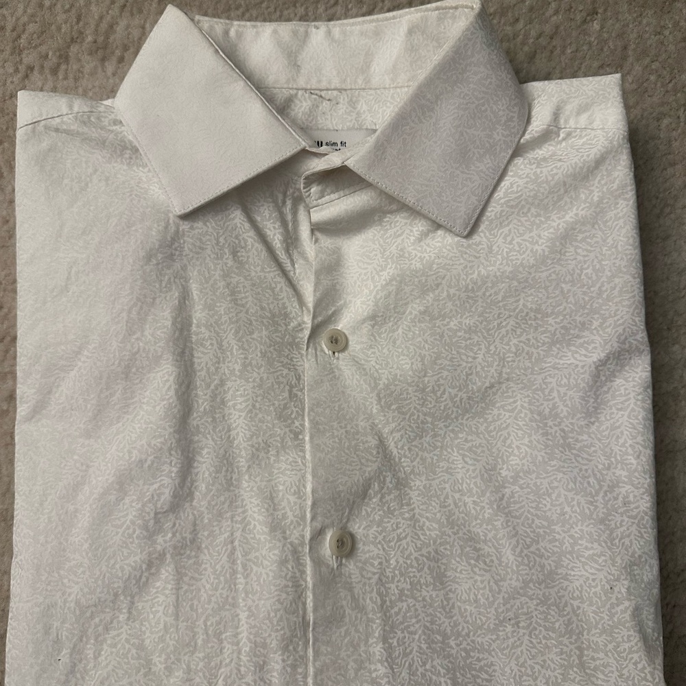 Bar III White Patterned Men's Shirt